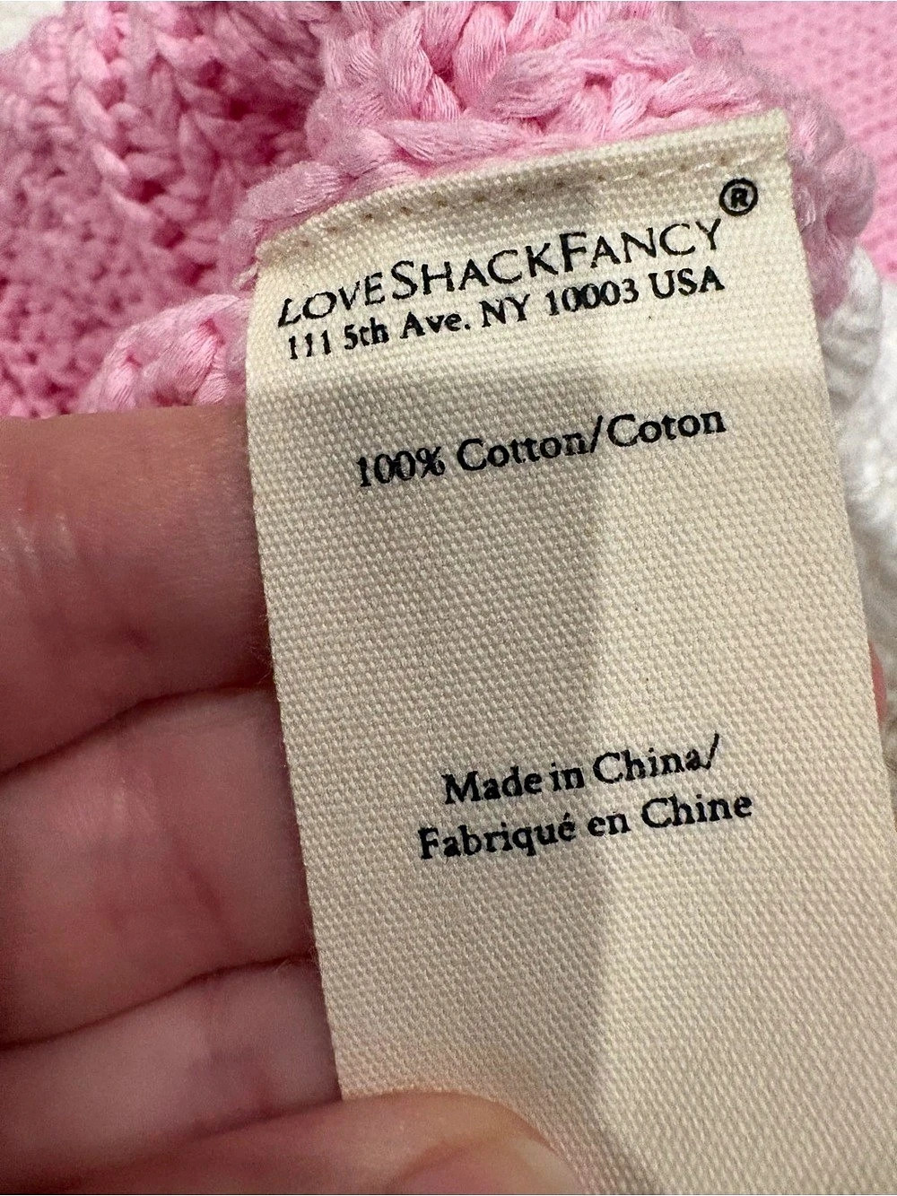 LoveShackFancy Cable Knit Cardigan in Pink & White - Picture 10 of 12